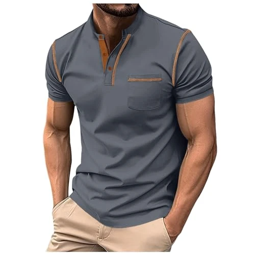 Men's Breathable Polo Shirts Summer Short Sleeve Wicking Quick Dry Casual Work Golf Tops with Pocket Mens White Polo Shirts Multipack Mens Clothes Mens Cotton Vests