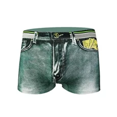 Men's Breathable Trunks Underwear Covered Band Antibacterial Regular Short Leg high Waist Underwear Men Mature Boxer Briefs for Men Sexy Cute Underwear Sexy Mens Underwear Naughty Green
