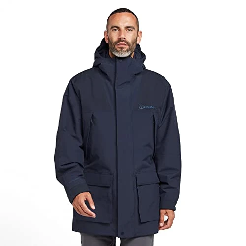 Men's Breccan Insulated Parka Jacket | Durable | Breathable Rain Coat, Dark Blue, 2XL