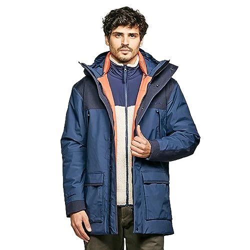 Mens Breccan Parka Jacket - Dark Blue - S