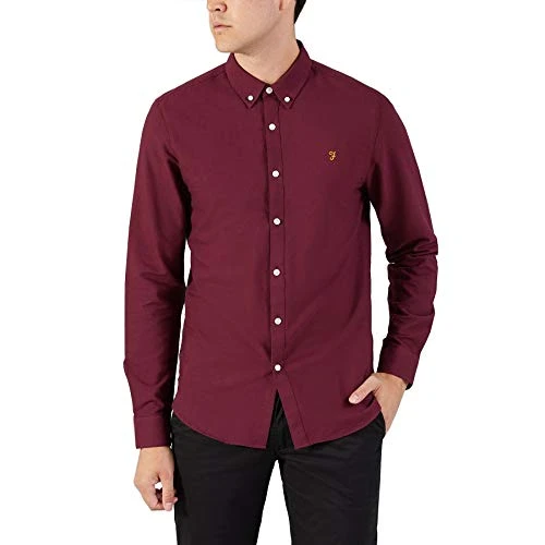 Men's Brewer Business Shirt, Purple (Bordeaux ), X-Large