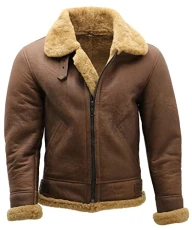 Men's Brown B3 Shearling Sheepskin WWII Bomber Leather Flying Aviator Jacket 2XL Men's Brown B3 Shearling Sheepskin WWII Bomber Leather Flying Aviator Jacket 2XL