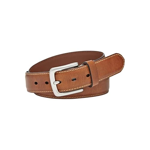 Men's Brown Leather Belt for Men, Aiden Brown, 42