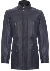 Men's Brown Quilted Safari Jacket, Classic Multi-Pocket Reefer Overcoat XS Men's Brown Quilted Safari Jacket, Classic Multi-Pocket Reefer Overcoat XS