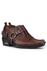 Mens Brown Real Leather Wincklepickers Snake Pattern Cowboy Riding Western Shoes with Cuban Heel and Leather Chain 8 Mens Brown Real Leather Wincklepickers Snake Pattern Cowboy Riding Western Shoes with Cuban Heel and Leather Chain 8