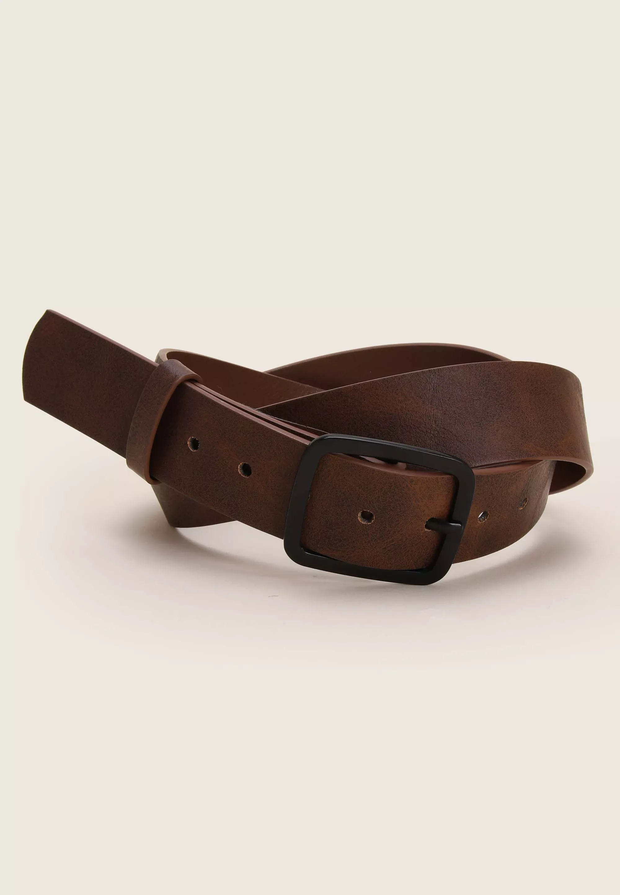 Mens Brown Washed PU Belt