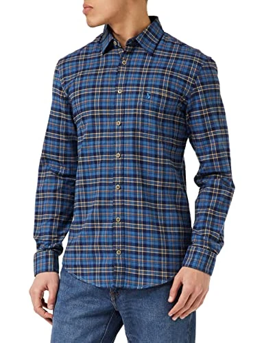 Men's Buchannan Classic Shirt, Dark Blue Check, S