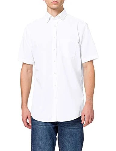 Men's Business Shirt - Regular fit - Non-Iron - Button-Down Collar - Short Sleeves - 100% Cotton