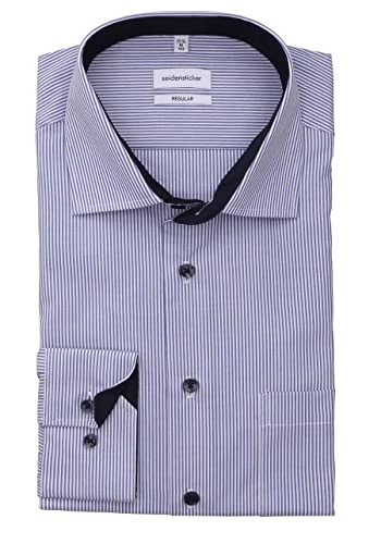 Men's Business Shirt - Regular fit - Non-Iron - Kent Collar - Long Sleeve - 100% Cotton Blau