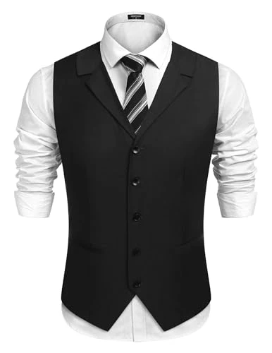 Men's Business Suit Vest Slim Fit Twill Dress Waistcoat for Wedding Party Dinner - - XXL