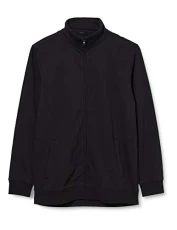 Men's By106-high Neck Sweat Zip Cardigan Jacket, Black, XXXXXL