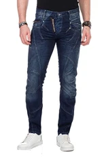 Men's C-0751 Straight Leg Plain Jeans - Blue - W38 Men's C-0751 Straight Leg Plain Jeans - Blue - W38