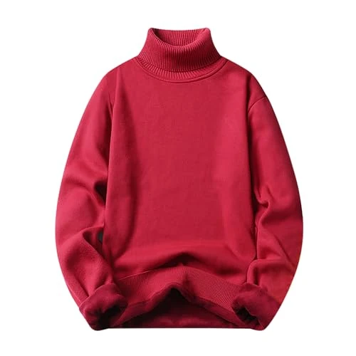 Men's Cable Knit Sweater Casual Crewneck Long-Sleeve Fisherman Pullover Classic-Fit Cable Knit Sweater Fall Basic Pullover Knitwear Raves Cardigan Sweaters Watermelon Red