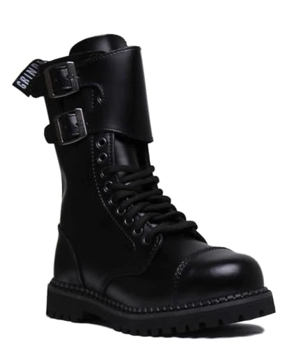 Mens Camelot Leather Black Boots 10 UK