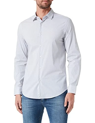 Men's Camicia 5APL5QMM8 Blouse, Bianco Fantasia a Righe 911, XXXL