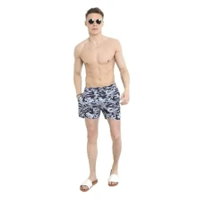 Mens Camo Swim Shorts (M) (Grey) Mens Camo Swim Shorts (M) (Grey)