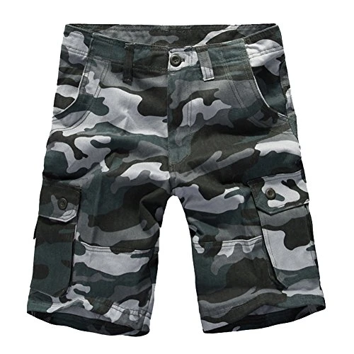 Mens Camouflage Multi Pockets Casual Cargo Vintage Combat Shorts Cropped Trousers Pants Plus Size Gr