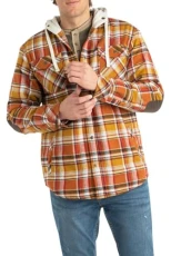 Men's Camp Night Berber Lined Hooded Flannel Long Sleeve, Arrowood Barnwood Plaid, L UK Men's Camp Night Berber Lined Hooded Flannel Long Sleeve, Arrowood Barnwood Plaid, L UK