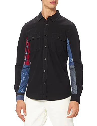 Men's CAM_Rudolf Button Down Shirt, Black, M