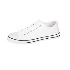 Mens Canvas Baseball Shoes in 4 Colours (11, White) Mens Canvas Baseball Shoes in 4 Colours (11, White)