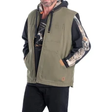 Men's Canvas Cross Trail Vest, Army, S Men's Canvas Cross Trail Vest, Army, S