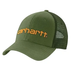 Men's Canvas Mesh-Back Logo Graphic Cap, Chive, One size