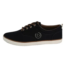 Men's Canvas sneaker made of cotton, low-top canvas shoe with robust rubber sole, Blue, 6.5 UK
