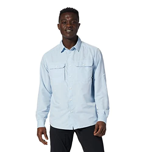 Men's Canyon Long Sleeve Shirt Hiking, Blue Chambray, X-Large