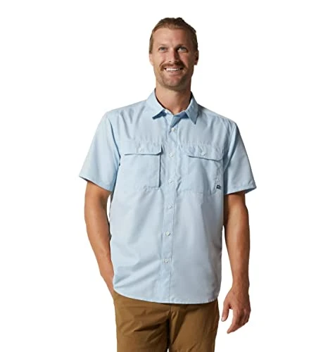 Men's Canyon Short Sleeve Shirt, Blue Chambray, X-Large Tall