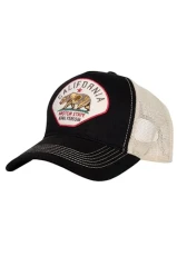 Men's Cap Trucker Cap Mesh Cap Biker California Black Embroidery Stitching Retro Vintage Motor State Snapback Los Angeles Cap California Cap, black, One Size
