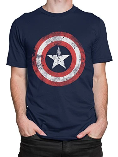 Mens Captain America T-Shirt Multicoloured Small