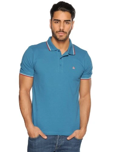 Men's Card Polo Shirt, Bright Blue, S