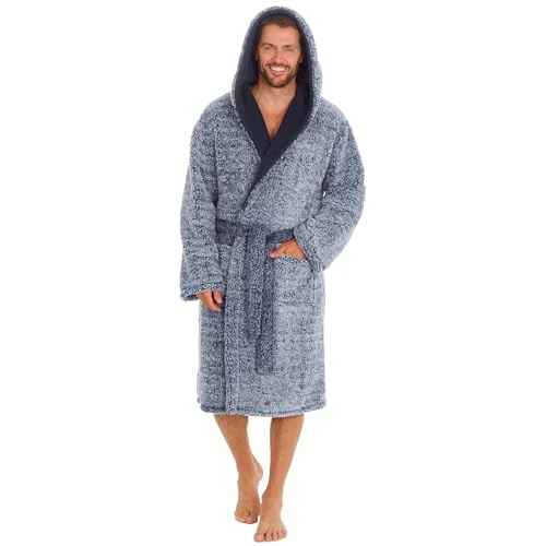 Mens Cargo Bay Sherpa Dressing Gown 31B1489 Navy Large