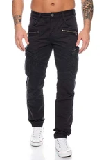 Men's Cargo Jeans Trousers - Black - 46
