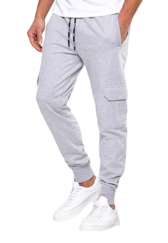 Mens Cargo Jogging Bottom Joggers Slim Fit Cuffed Multi Pockets