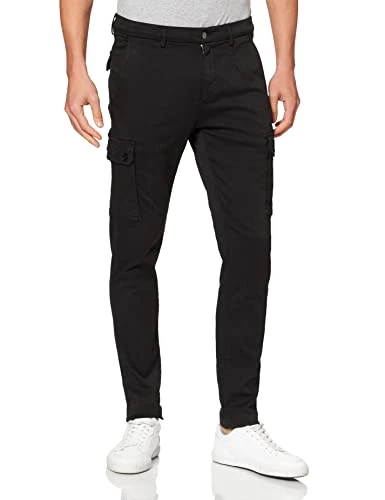 Men's Cargo Pants Jaan Slim-Fit Hyperflex with Stretch, Black (Black 040), 33W / 30L