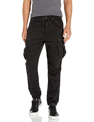 Men's Cargo Relaxed Fit Jogger Sweatpant, Black, 30