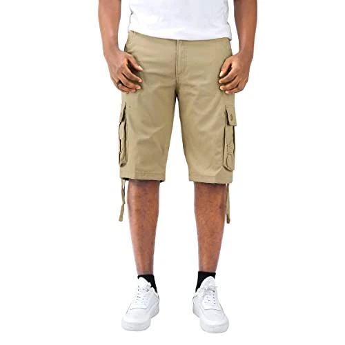 Mens Cargo Shorts Camouflage Combat Shorts Half Pants Chino Summer Half Pant Khaki 1 32W