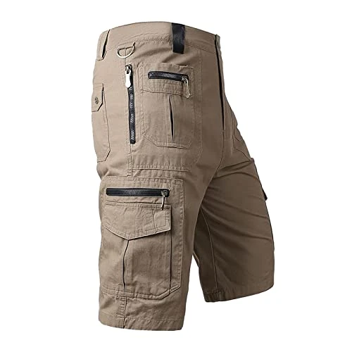 Men's Cargo Shorts, Summer Work Shorts Chino Sport Jogging Zipped Sports Shorts Cropped Trousers Mul