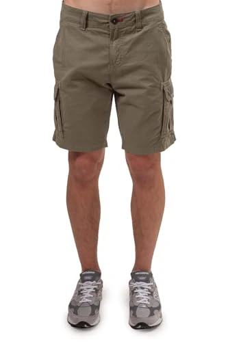 - Men's Cargo Shorts with Double Logo, Olive, 31