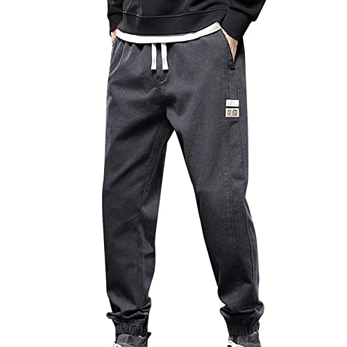 Men's Cargo Trousers, Cotton Casual Work Trousers, Lightweight Jogger Trousers, Outdoor Hiking Joggi