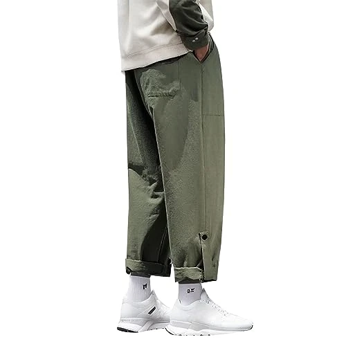 Men's Cargo Trousers, Elastic Waist, Jogging Bottoms for Men, Casual Long Trousers, Lightweight Jogg