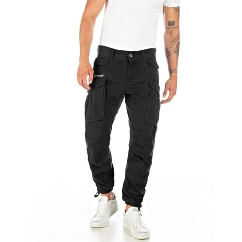 men's cargo trousers Joe regular fit made of comfort cotton, black (Black 098), 32W / 32L