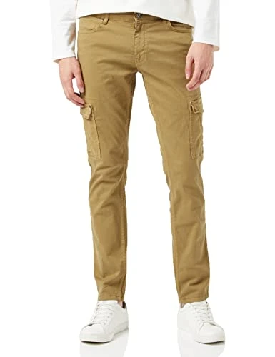 Men's Cargo Trousers Khakis, Tobacco, 32R