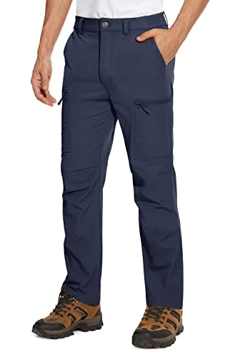 Men's Cargo Work Trousers Comfortable Golf Trousers Mountain Active Climbing Trousers Navy