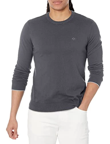 Men's Cashmere Cotton Jumper Sweater, Indian Ink, X-Small