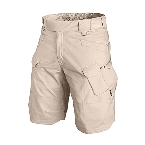 Mens Casual Cargo Shorts Breathable Work Shorts Multi Pocket Summer Baggy Safari Shorts Waterproof S