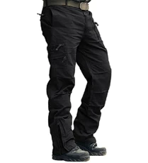 Mens Casual Cargo Trousers Military Style Army Tactical Pants, Black, 36 Mens Casual Cargo Trousers Military Style Army Tactical Pants, Black, 36
