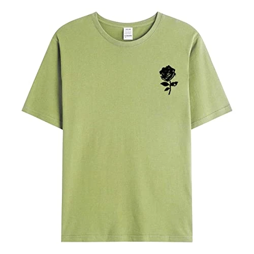 Men's Casual Crew Neck 3D Printed Blouse Short Sleeve Tops Blouse T-Shirt Tank Top Checked, Green, XL