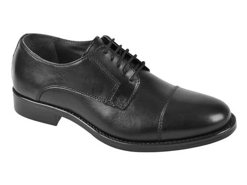 Men's Casual Derby Shoes 47871 Leather Black Original AI 2023, Black, 10.5 UK